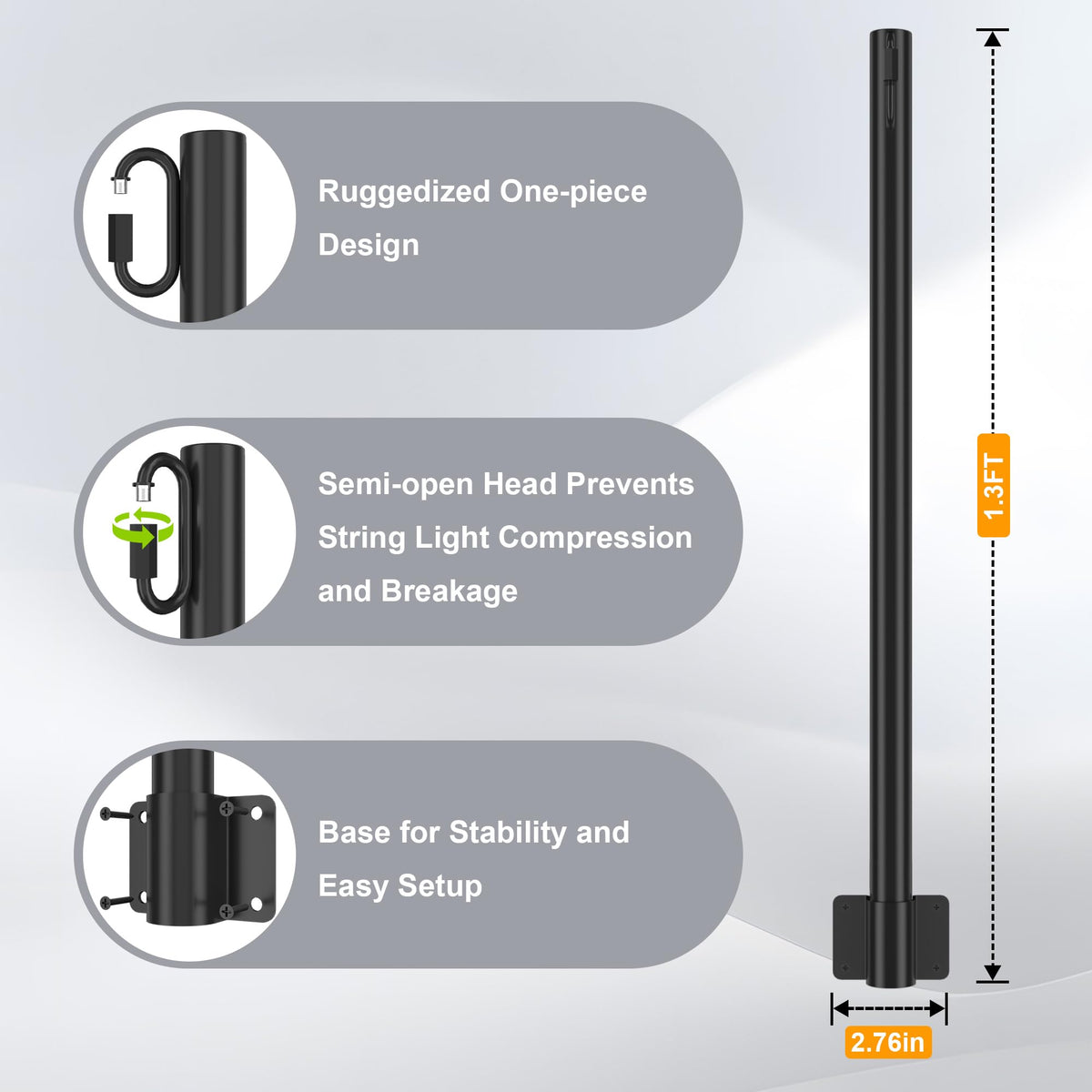 Suchtale wall-mount light pole with bracket for space-saving garden lighting.