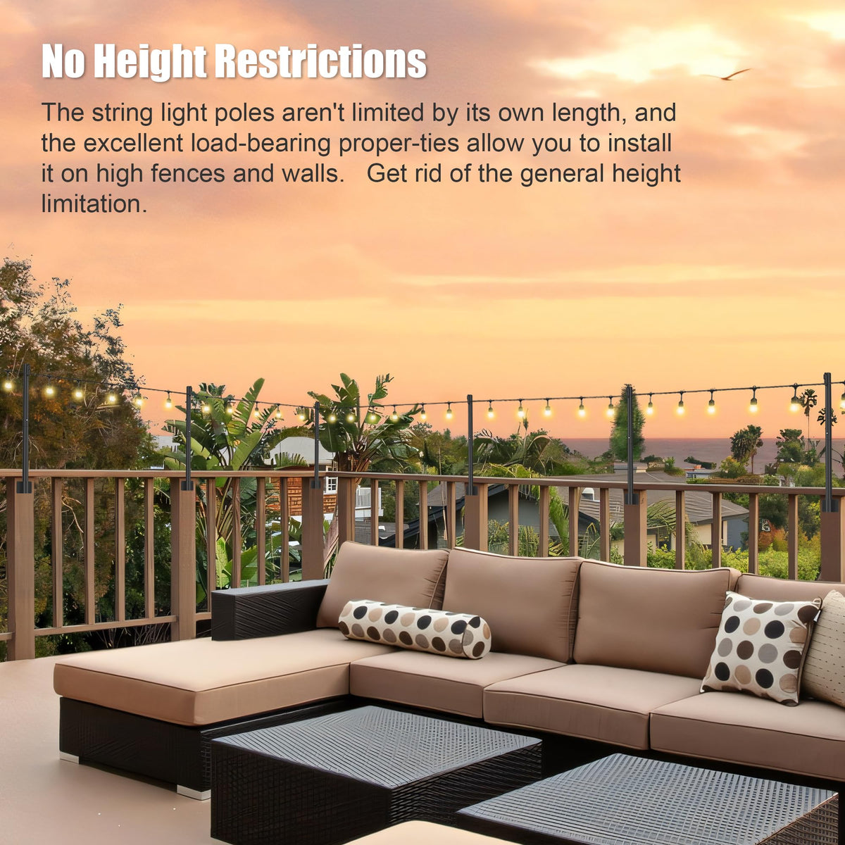 Suchtale weather-ready lighting poles ideal for weddings and outdoor parties.
