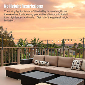 Suchtale weather-ready lighting poles ideal for weddings and outdoor parties.