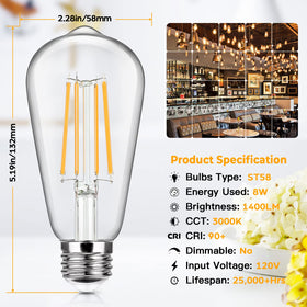 Sucolite 3000K warm white LED bulbs for cozy living spaces.