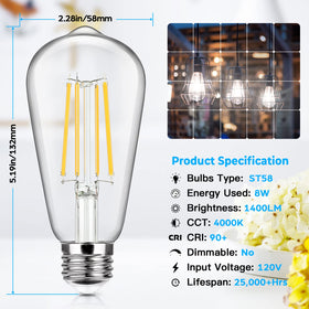 Sucolite 4-pack 100W equivalent to replace old bulbs with 1400 lumens of brightness.