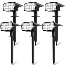 Sucolite 6-pack solar spot lights outdoor IP65 for bright yard illumination.