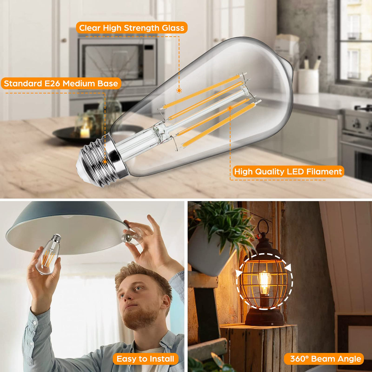 Sucolite CRI90+ bulbs render colors accurately in any room with warm tone.