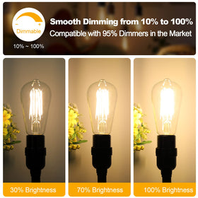 Sucolite dimmable LED filament bulb compatible with most dimmers