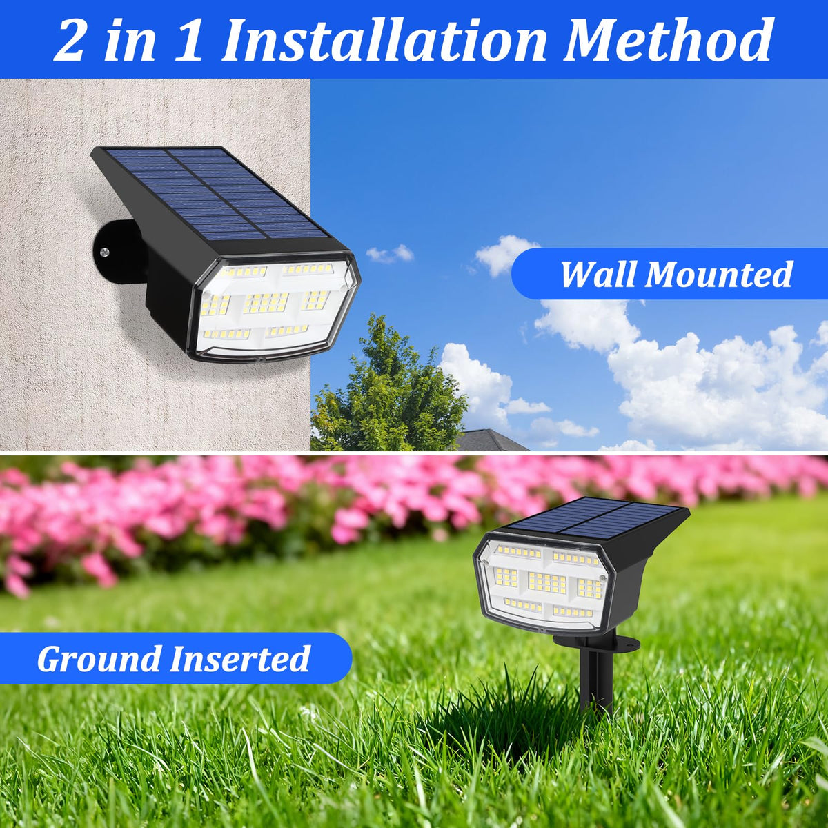 Sucolite easy-installation design supports wall mounting or ground stake placement.