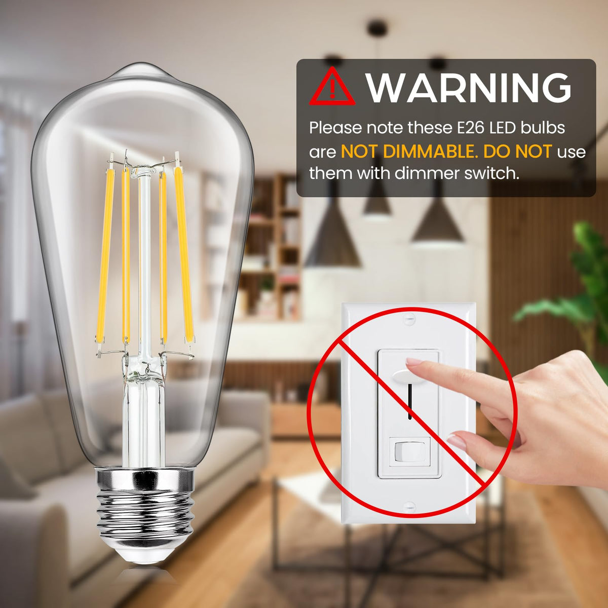 Sucolite LED filament bulb with teardrop top adds nostalgic style and steady light.