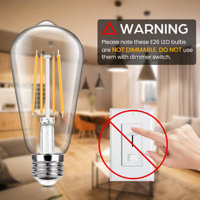 Sucolite vintage LED Edison bulb 360-beam brightens spaces evenly.
