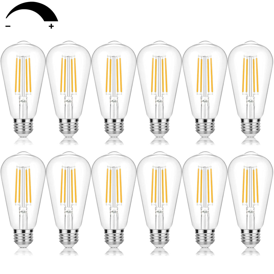 Sucolite vintage LED Edison bulb with clear glass for warm ambient lighting