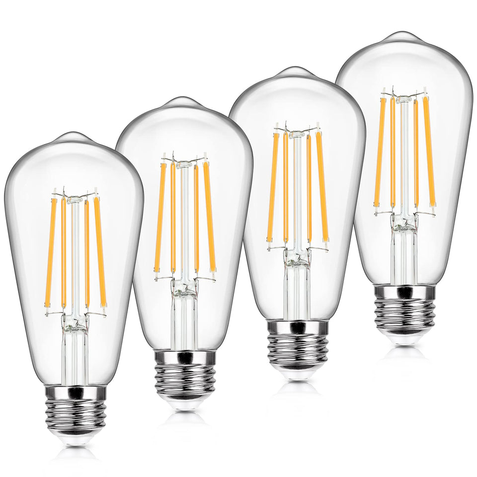 Sucolite vintage LED Edison bulbs 4-pack deliver timeless warmth and energy efficiency.
