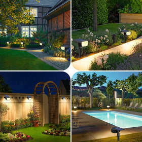 Sucolite warm white 3000K glow enhances garden ambiance and walkways