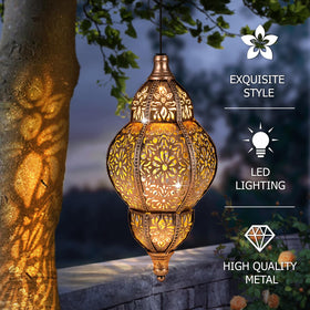 SUCUY solar lantern emits warm yellow light for cozy outdoor evenings
