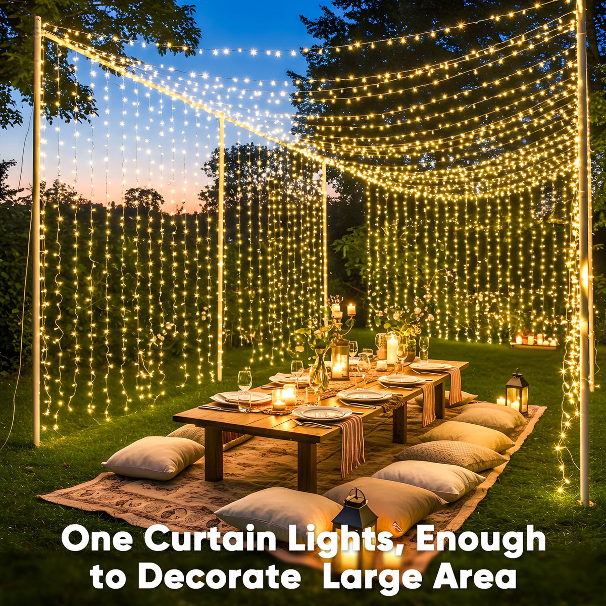 suddus curtain lights cover 19.6 by 9.8 feet for wide walls and backgrounds