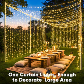 suddus curtain lights cover 19.6 by 9.8 feet for wide walls and backgrounds