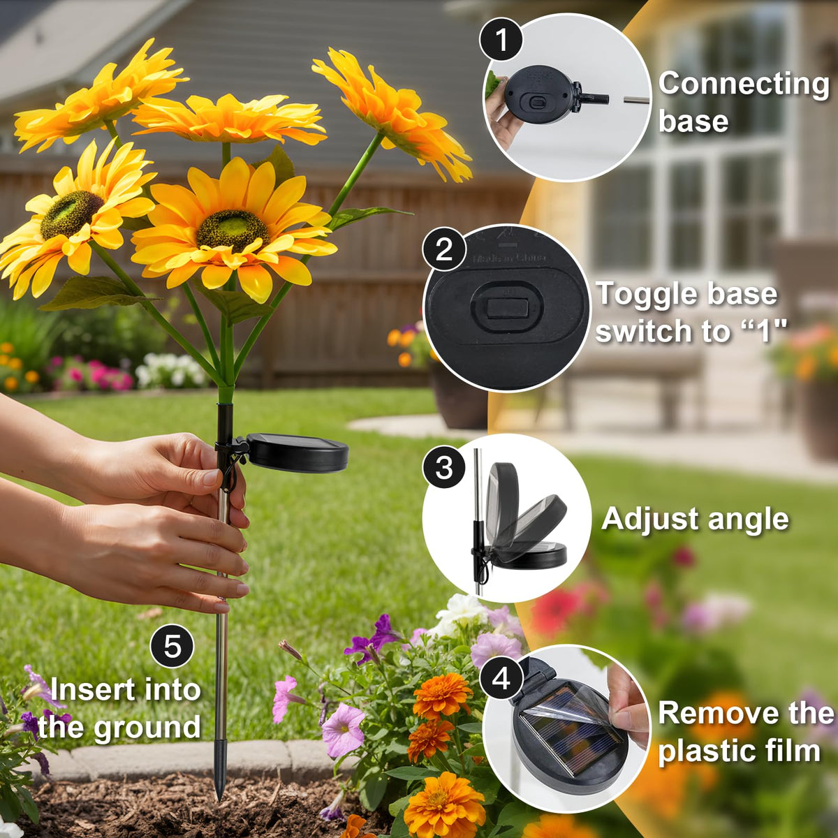 Suddus Sunflower Lights at 13.7 inches height for elegant display