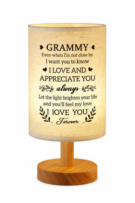 SUEHHYY Grammy bedside lamp with wooden base for warm nights.