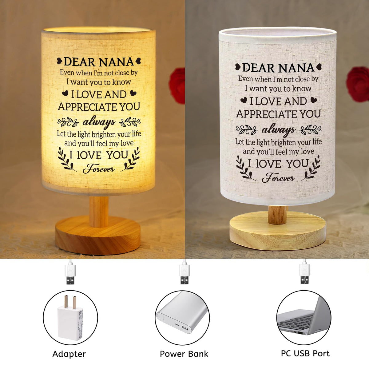 SUEHHYY USB-powered nightlight ready for uninterrupted bedside glow.