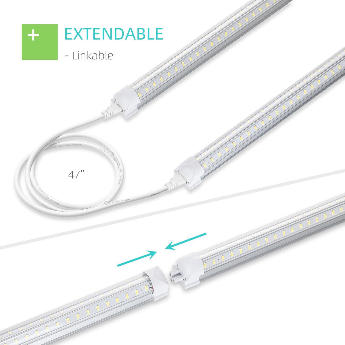SUERCAI.YO 3ft LED shop light V-shape beam expands coverage