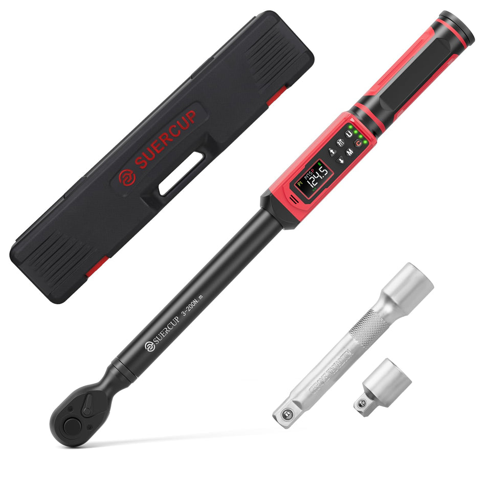 SUERCUP digital torque wrench with backlit display for clear readings in low light