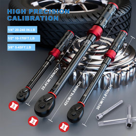 SUERCUP extension bars included with torque wrench set for extended reach