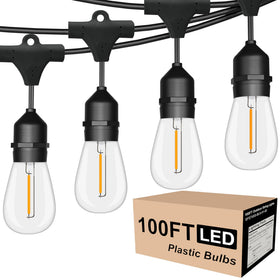 SUFEIMAS outdoor string lights on a 100ft patio for cozy gatherings