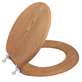 SUFISEAT round toilet seat with metal hinges close-up, durable zinc alloy hardware.