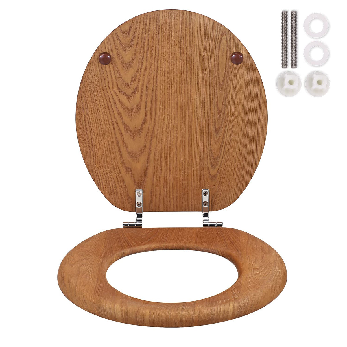 SUFISEAT wooden round toilet seat with veneer for a warm, comfortable feel.