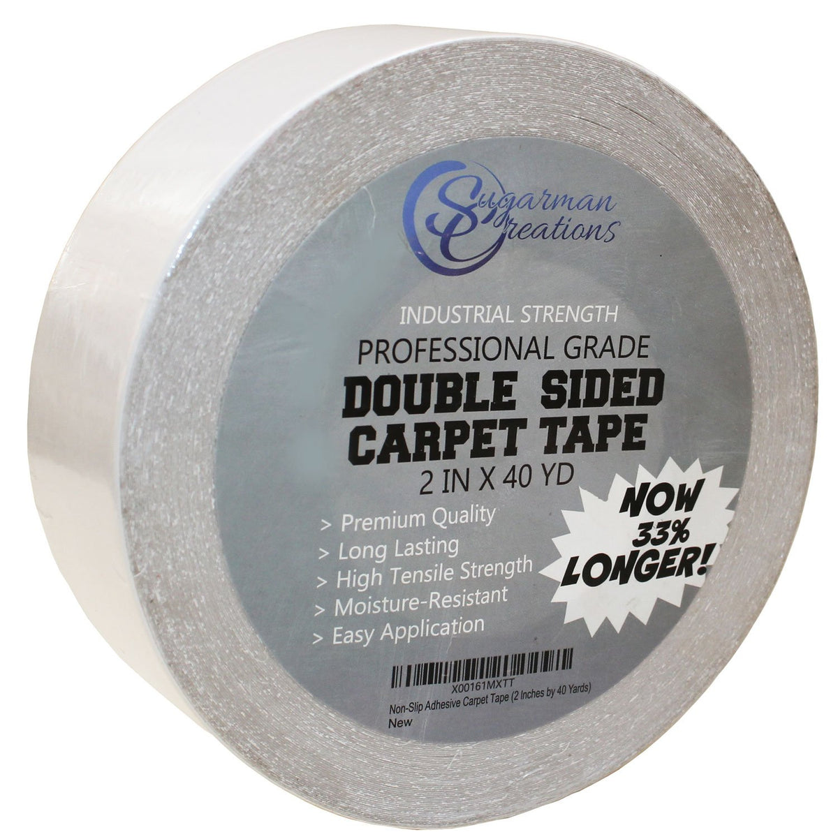 Sugarman Creations double-sided carpet tape secures rugs on floors with a clean install.