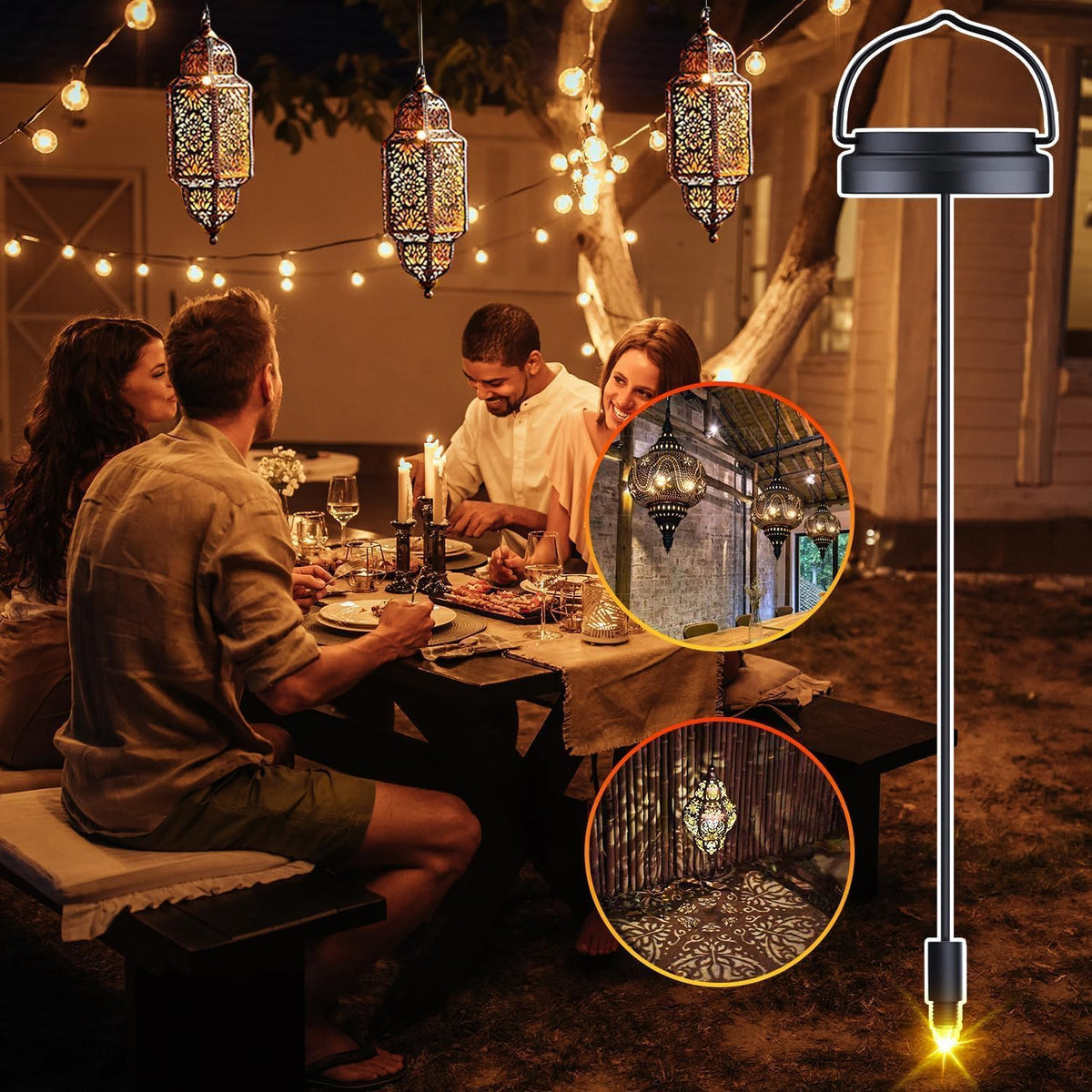 Suggant eco-friendly top for garden lanterns adds sustainable lighting.