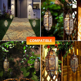 Suggant waterproof top keeps lanterns lit during rain and dew.
