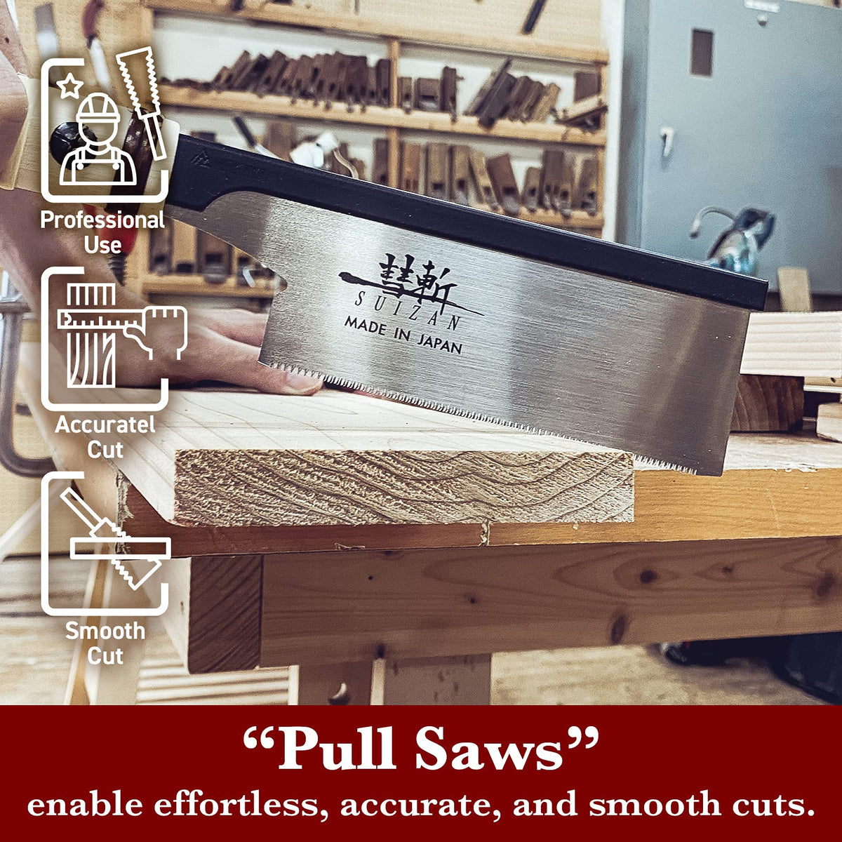 SUIZAN Dozuki Dovetail Saw 6in Japanese steel for razor sharp cuts.