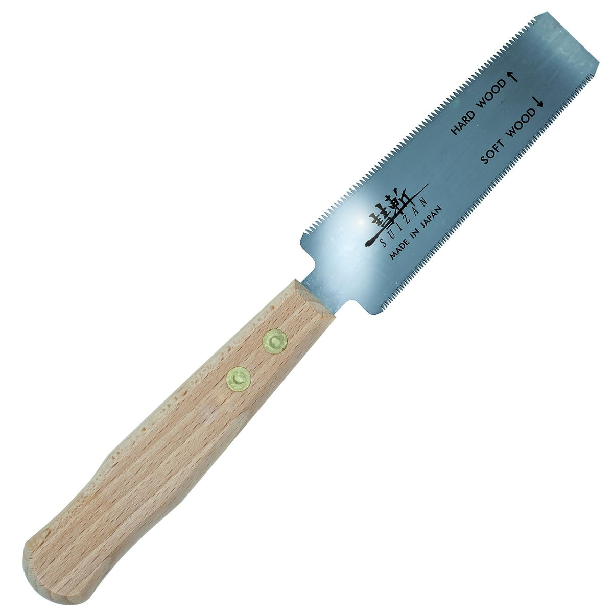 SUIZAN flush cut saw 5-inch front view for clean pull-cut edges.