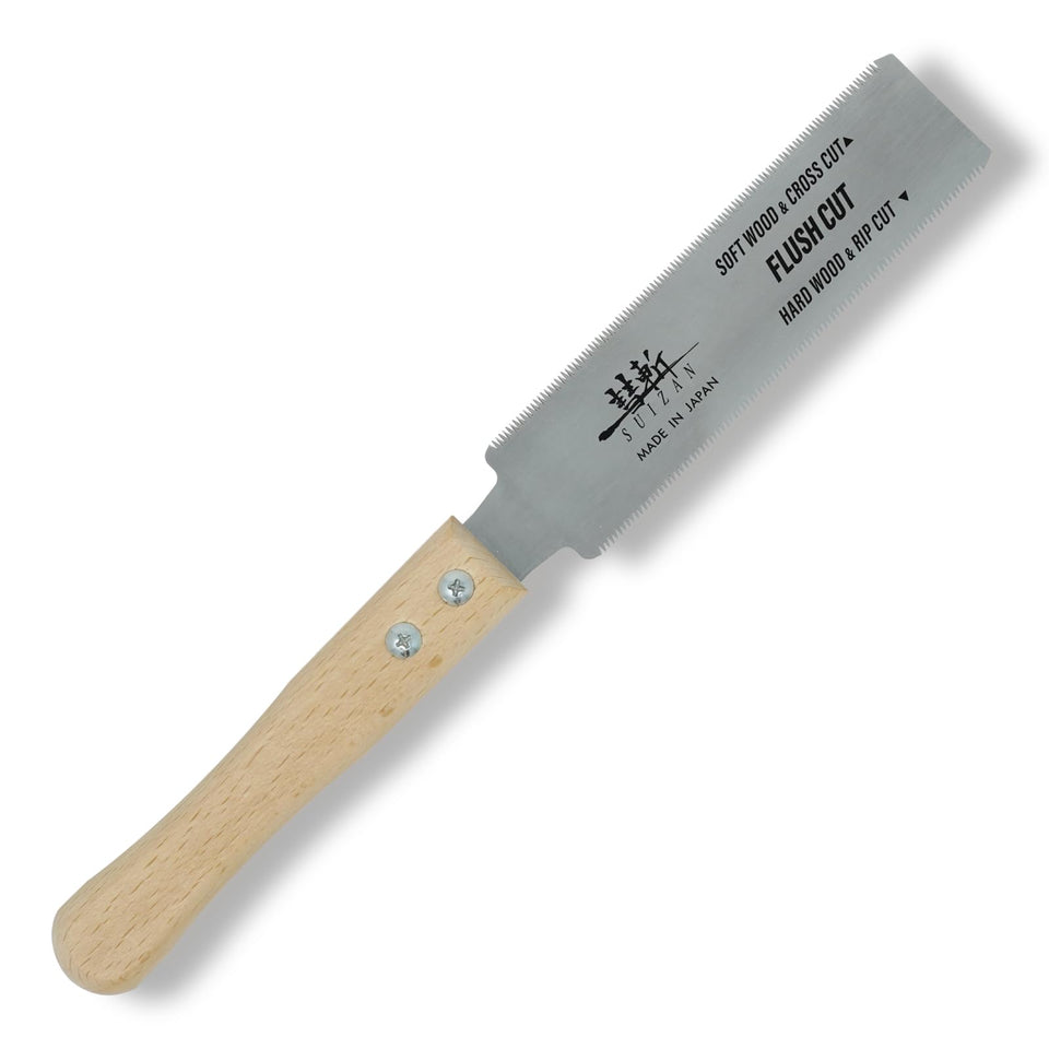 SUIZAN flush cut saw 6-inch blade close-up for precise flush cuts.