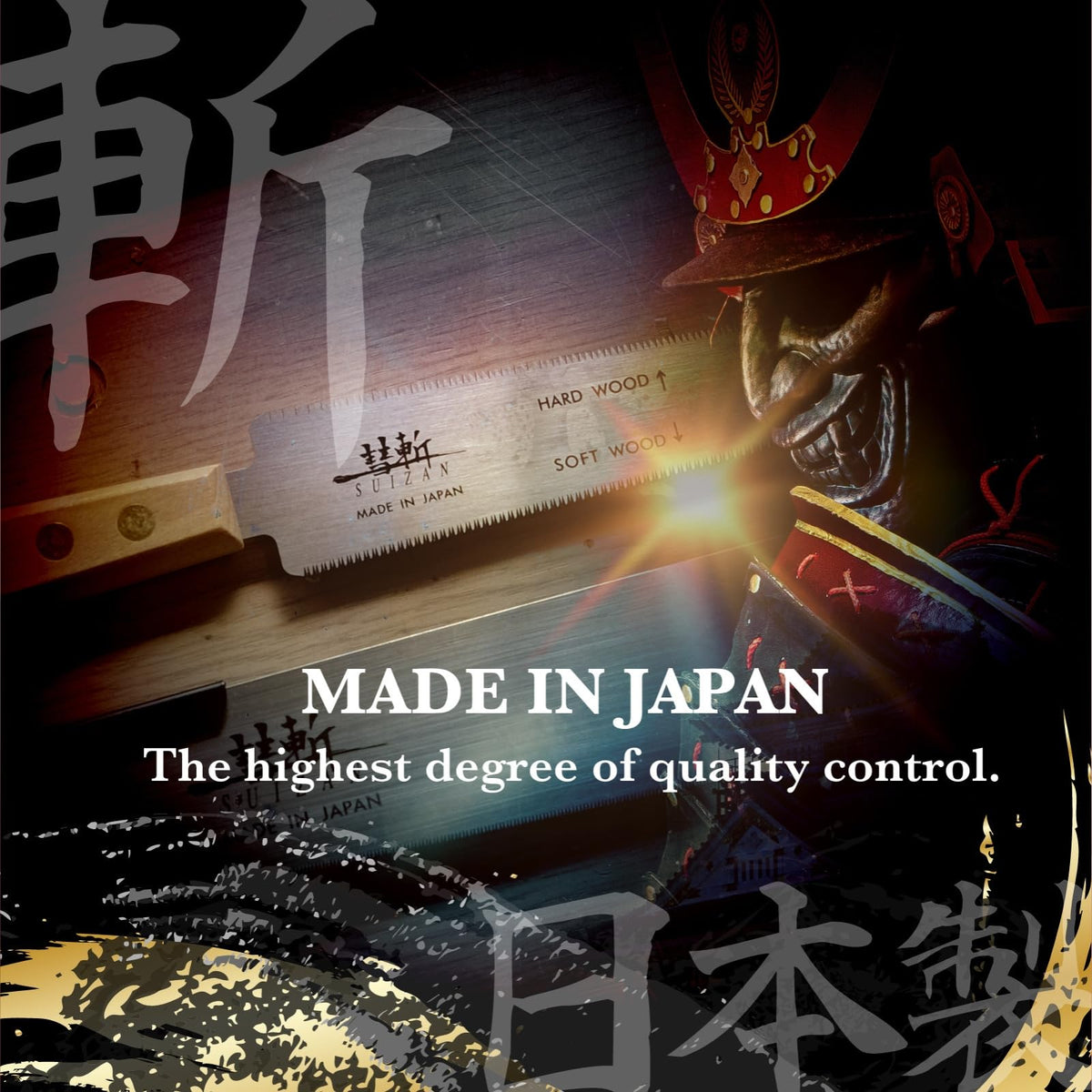SUIZAN double-edge handsaw in hand for controlled cuts.