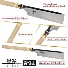 SUIZAN Japanese pull saw razor-edge blade delivers clean cuts.