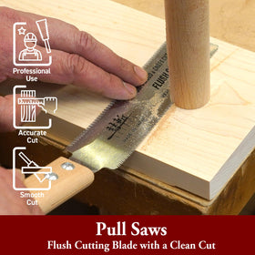 SUIZAN pull saw with Ryoba edge, ergonomic handle for versatile cuts.