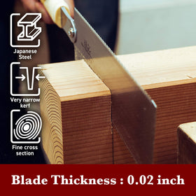 SUIZAN Ryoba pull saw 9.5-inch blade detail for accurate rip and cross cuts