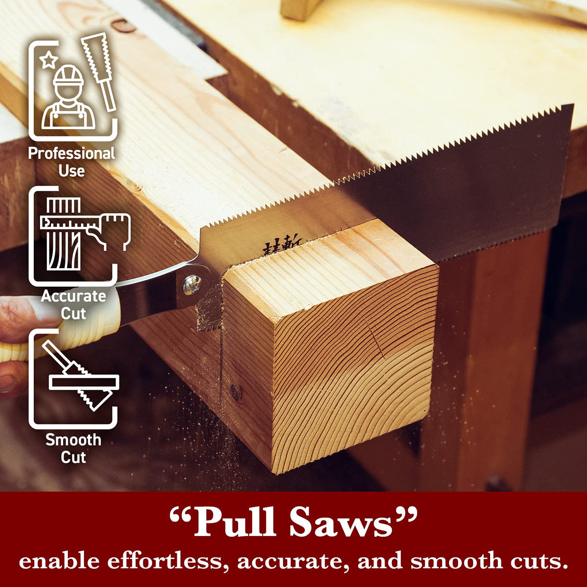 SUIZAN Ryoba pull saw made in Japan, crafted by master artisans and trusted craftsmanship