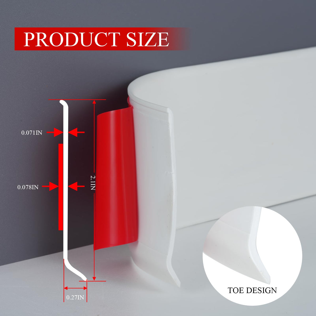 SUJIAMEI baseboard trim adhesive-back close-up shows strong hold on walls.