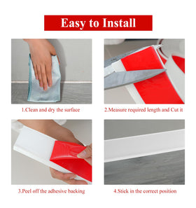 SUJIAMEI flexible vinyl baseboard trim adapts to corners and uneven surfaces.