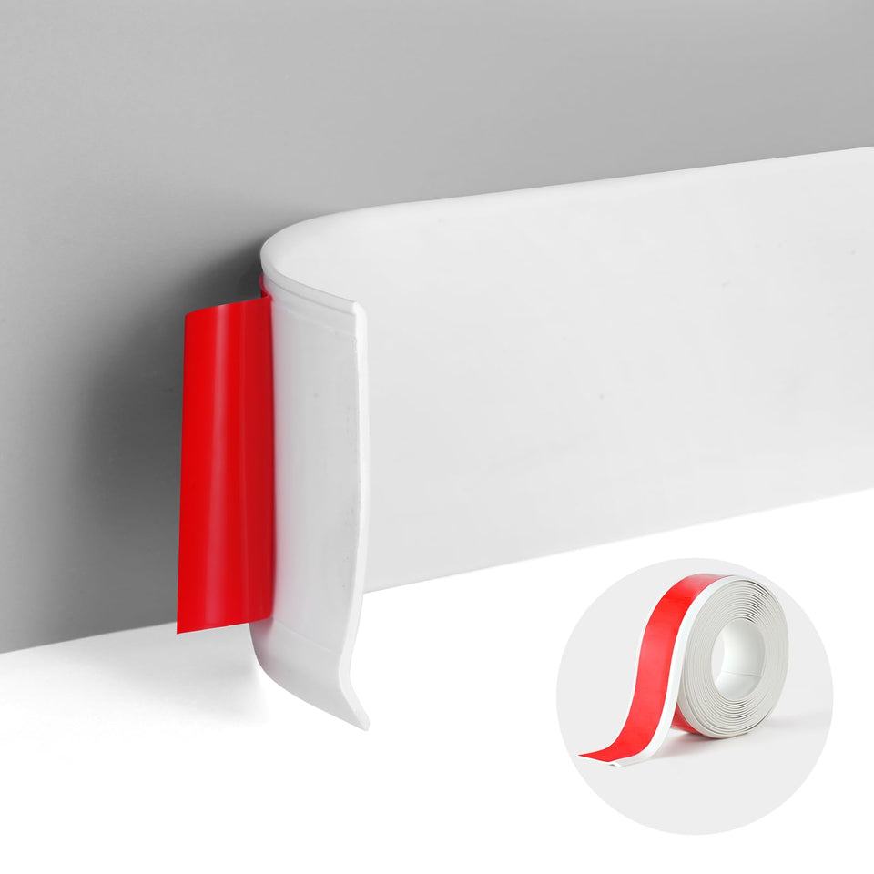 SUJIAMEI peel-and-stick baseboard trim in white for quick 20 ft installation.