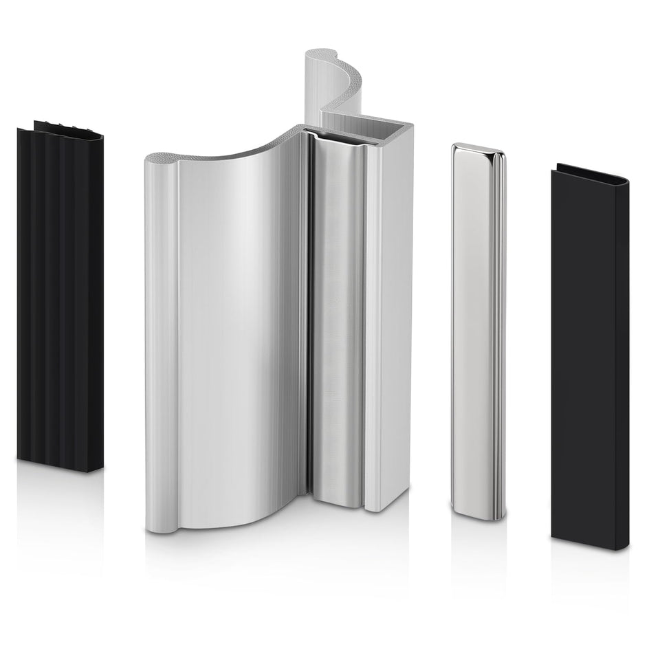 SUKABU 3-inch frameless shower door handle with secure magnetic hold on glass
