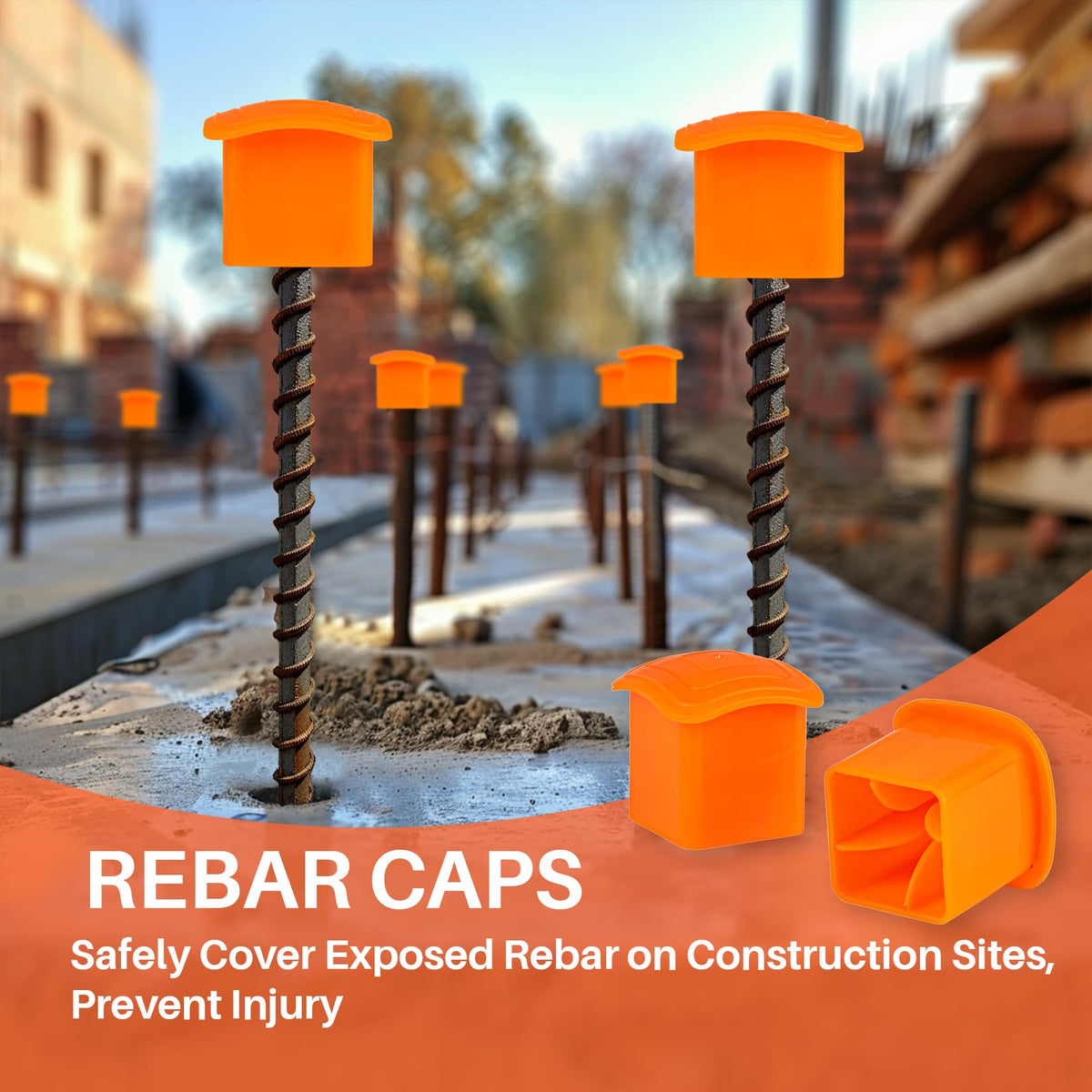 Simple hand install with Sukh Rebar Caps saves time.