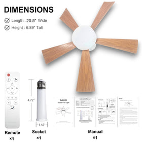 SUKIMIH Socket Fan Light quiet brushless motor for peaceful cooling