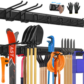 SUKIZZ 48'' all-metal garage organizer mounted on wall for easy tool access.