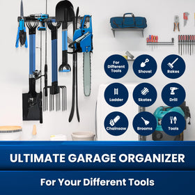 SUKIZZ heavy-duty tool rack holding up to 680 pounds keeps bulky gear secure.