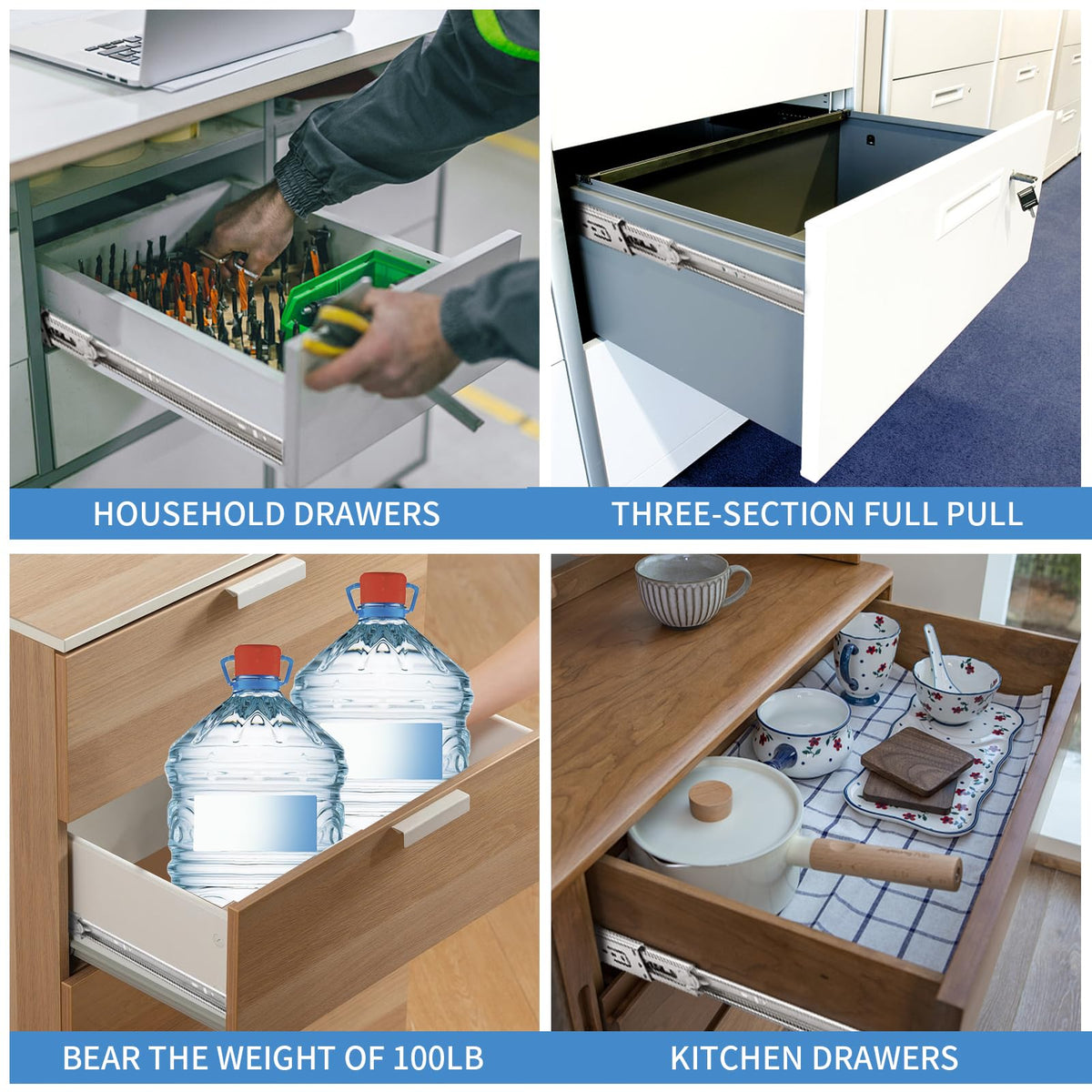 Sulawskys 100 lb capacity drawer slides handle heavy items with confidence