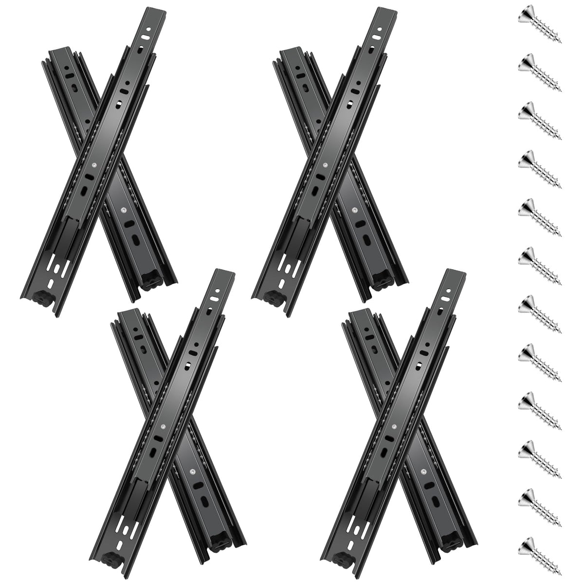 Sulawskys 20-inch full-extension slides enable smooth cabinet access.