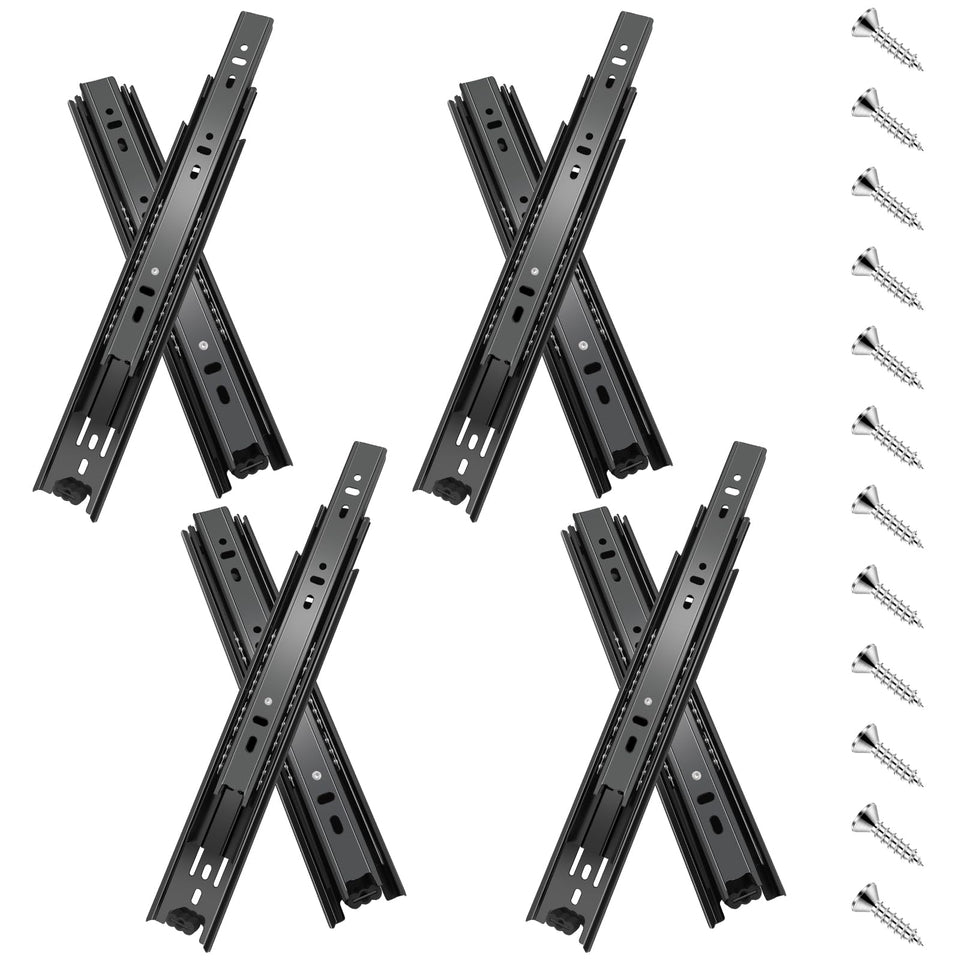 Sulawskys 22in drawer slides four-pairs set enables full extension for easy access