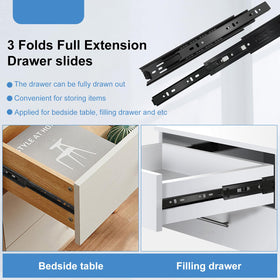 Sulawskys 3-fold full extension design allows complete drawer reach