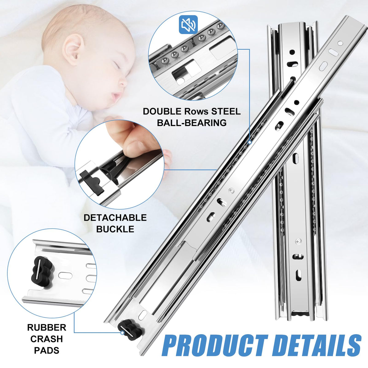 Sulawskys 3-fold full extension pulls the entire drawer forward.